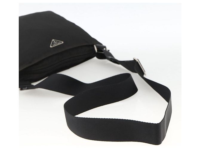 Borsa a Spalla PRADA Nylon Nero Argento Autentica YKZ307 - vista 7