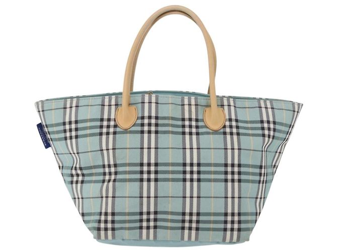 Burberry Nova Check Blue Label Handtasche aus Nylon hellblau silber authentisch bs34397 - Ansicht 13