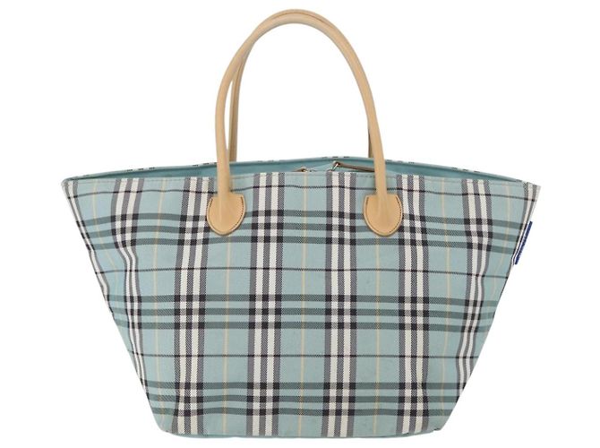 Burberry Nova Check Blue Label Handtasche aus Nylon hellblau silber authentisch bs34397 - Ansicht 2