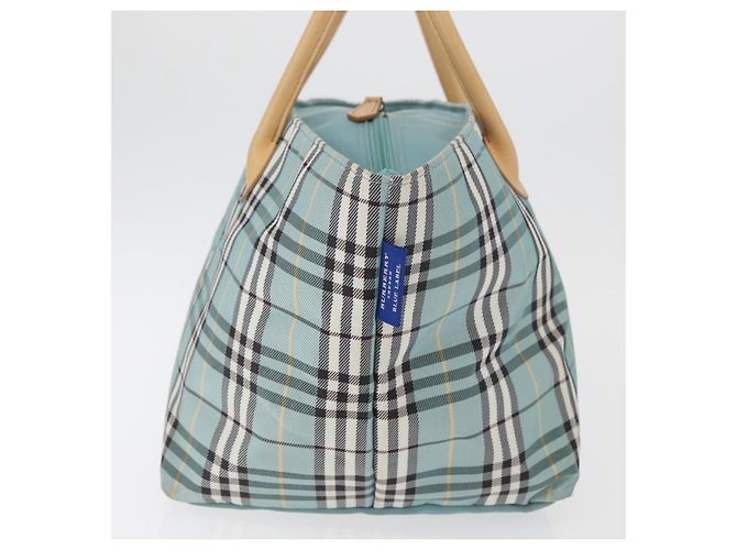 Burberry Nova Check Blue Label Handtasche aus Nylon hellblau silber authentisch bs34397 - Ansicht 4