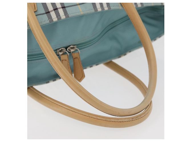 Burberry Nova Check Blue Label Handtasche aus Nylon hellblau silber authentisch bs34397 - Ansicht 7