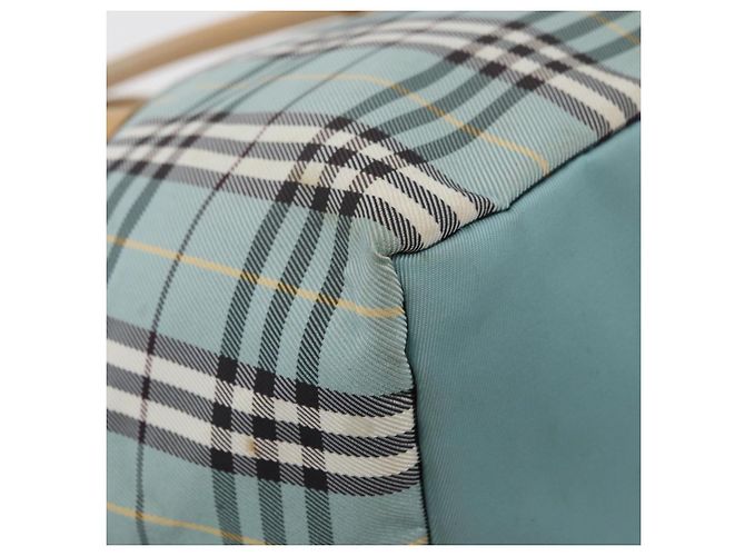 Burberry Nova Check Blue Label Handtasche aus Nylon hellblau silber authentisch bs34397 - Ansicht 9