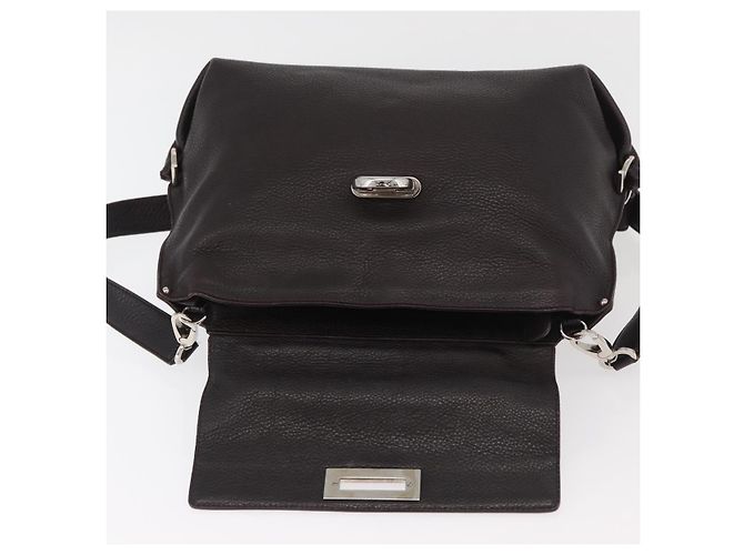 Salvatore Ferragamo Borsa Sofia Gancini in pelle 2 in 1 Bordeaux Argento Auth ARZ841 Bordò - vista 10