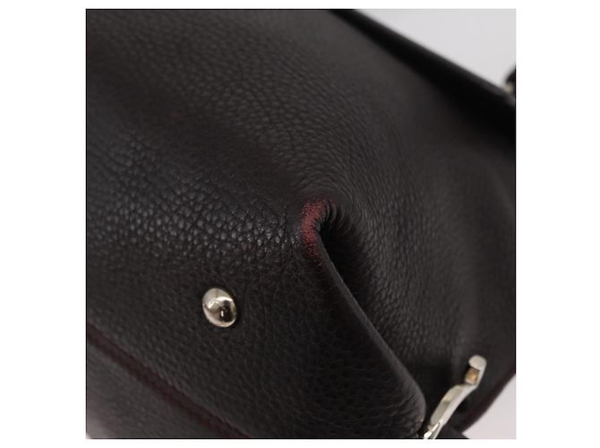Salvatore Ferragamo Borsa Sofia Gancini in pelle 2 in 1 Bordeaux Argento Auth ARZ841 Bordò - vista 16