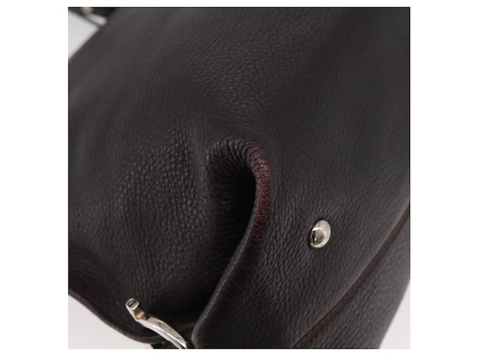 Salvatore Ferragamo Borsa Sofia Gancini in pelle 2 in 1 Bordeaux Argento Auth ARZ841 Bordò - vista 17