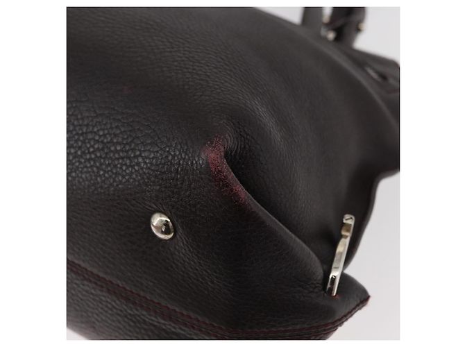 Salvatore Ferragamo Borsa Sofia Gancini in pelle 2 in 1 Bordeaux Argento Auth ARZ841 Bordò - vista 18