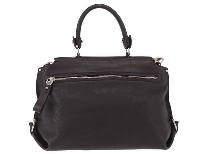 Salvatore Ferragamo Borsa Sofia Gancini in pelle 2 in 1 Bordeaux Argento Auth ARZ841 Bordò - vista 2