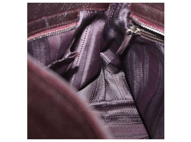 Salvatore Ferragamo Borsa Sofia Gancini in pelle 2 in 1 Bordeaux Argento Auth ARZ841 Bordò - vista 24