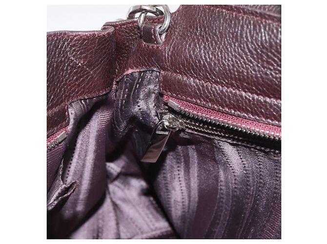 Salvatore Ferragamo Borsa Sofia Gancini in pelle 2 in 1 Bordeaux Argento Auth ARZ841 Bordò - vista 25