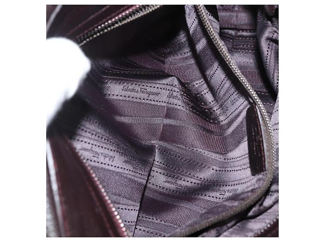 Salvatore Ferragamo Borsa Sofia Gancini in pelle 2 in 1 Bordeaux Argento Auth ARZ841 Bordò - vista 26