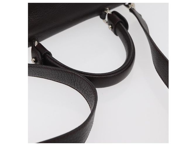 Salvatore Ferragamo Borsa Sofia Gancini in pelle 2 in 1 Bordeaux Argento Auth ARZ841 Bordò - vista 7
