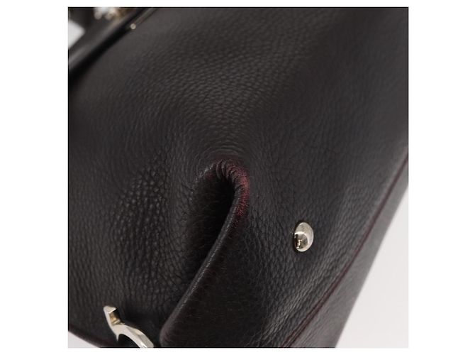 Salvatore Ferragamo Borsa Sofia Gancini in pelle 2 in 1 Bordeaux Argento Auth ARZ841 Bordò - vista 9