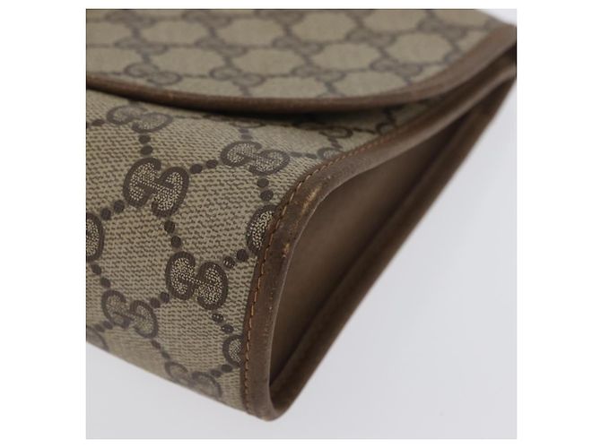 GUCCI GG Supreme Web Sherry Line Clutch Bag PVC Beige Oro 89 01 030 Auth AMZ078 D'oro - vista 14