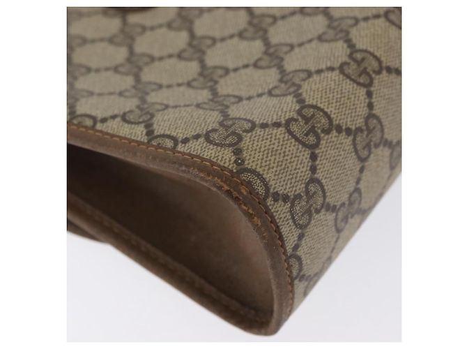 GUCCI GG Supreme Web Sherry Line Clutch Bag PVC Beige Oro 89 01 030 Auth AMZ078 D'oro - vista 15