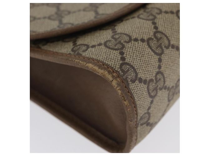 GUCCI GG Supreme Web Sherry Line Clutch Bag PVC Beige Oro 89 01 030 Auth AMZ078 D'oro - vista 7