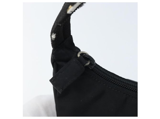 PRADA Borsa Pouch in Nylon Nero Argento Auth YKZ309 - vista 10