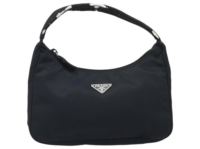 PRADA Borsa Pouch in Nylon Nero Argento Auth YKZ309 - vista 13