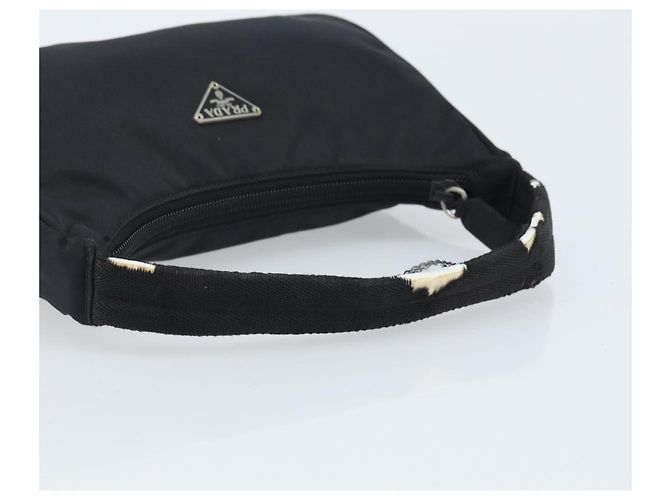 PRADA Borsa Pouch in Nylon Nero Argento Auth YKZ309 - vista 7
