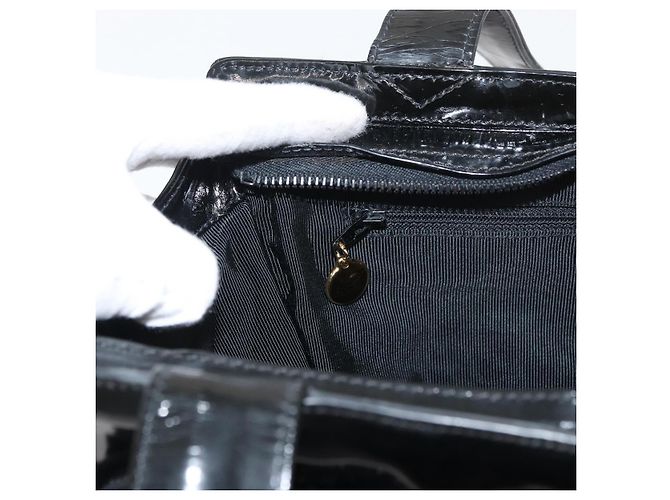 CHANEL COCO Borsa Tote in pelle lucida Nera Oro CC Auth BAZ868 Nero D'oro - vista 23