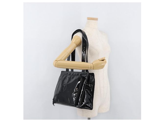CHANEL COCO Borsa Tote in pelle lucida Nera Oro CC Auth BAZ868 Nero D'oro - vista 25