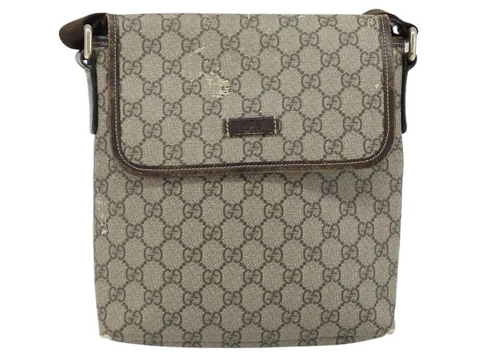 Gucci Borsa a Spalla GG Supreme PVC Beige Oro 223666 Auth YKZ033 D'oro - vista 13