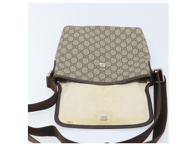Gucci Borsa a Spalla GG Supreme PVC Beige Oro 223666 Auth YKZ033 D'oro - vista 19