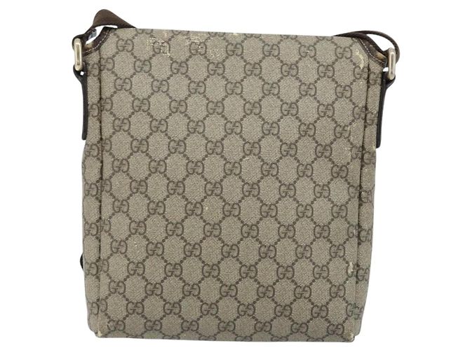 Gucci Borsa a Spalla GG Supreme PVC Beige Oro 223666 Auth YKZ033 D'oro - vista 2