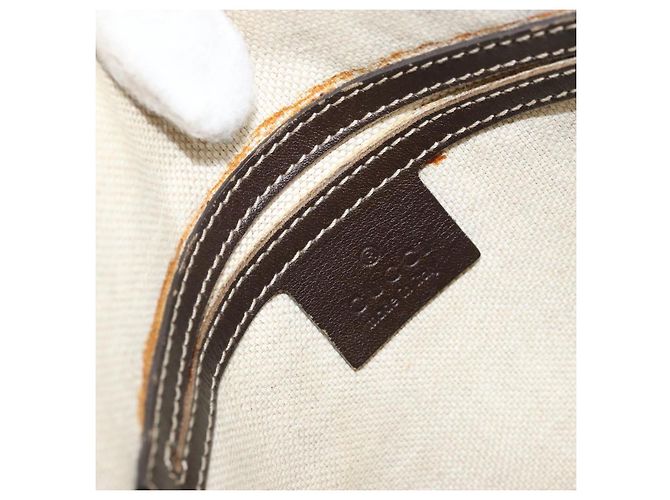 Gucci Borsa a Spalla GG Supreme PVC Beige Oro 223666 Auth YKZ033 D'oro - vista 20