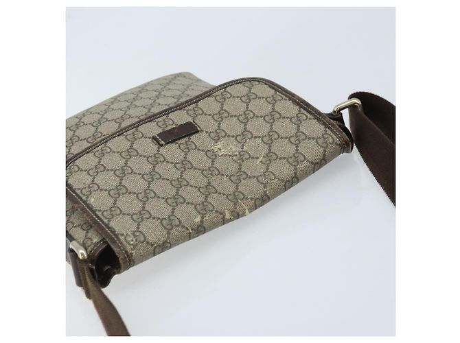 Gucci Borsa a Spalla GG Supreme PVC Beige Oro 223666 Auth YKZ033 D'oro - vista 6