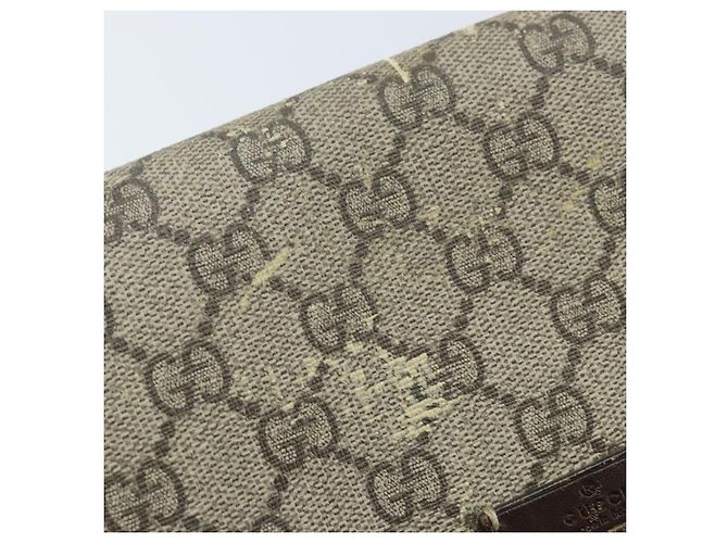 Gucci Borsa a Spalla GG Supreme PVC Beige Oro 223666 Auth YKZ033 D'oro - vista 9