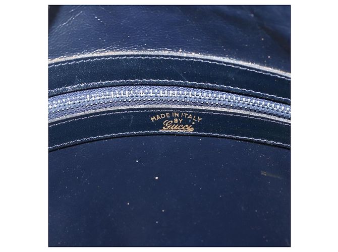 Borsa a Spalla Gucci GG Supreme Sherry Line PVC Blu Navy Oro Rosso Auth BAZ856 D'oro - vista 17