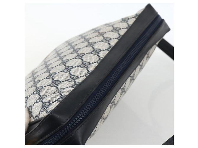 Borsa a Spalla Gucci GG Supreme Sherry Line PVC Blu Navy Oro Rosso Auth BAZ856 D'oro - vista 6