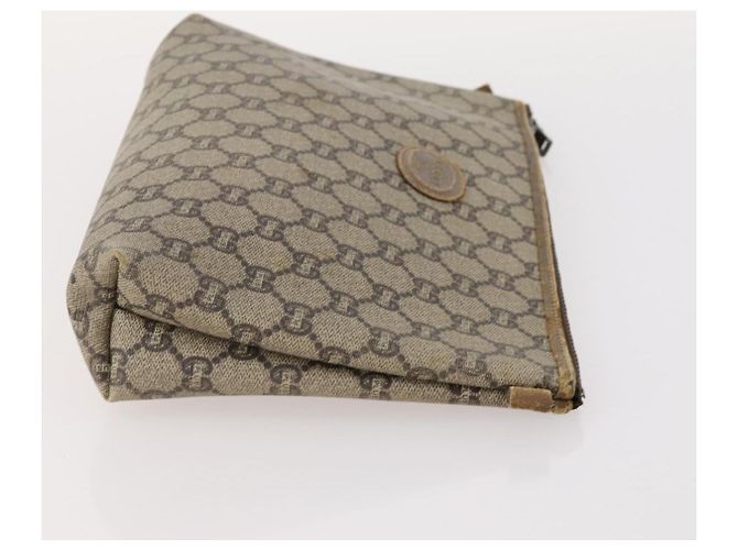 GUCCI GG Supreme Plus Borsa Clutch Sherry Line PVC 3 Set Nero Beige Auth 166799 - vista 10