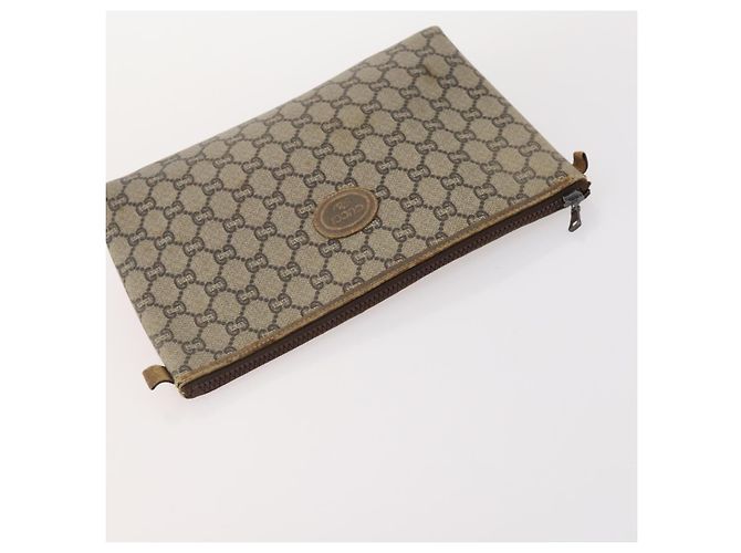 GUCCI GG Supreme Plus Borsa Clutch Sherry Line PVC 3 Set Nero Beige Auth 166799 - vista 11