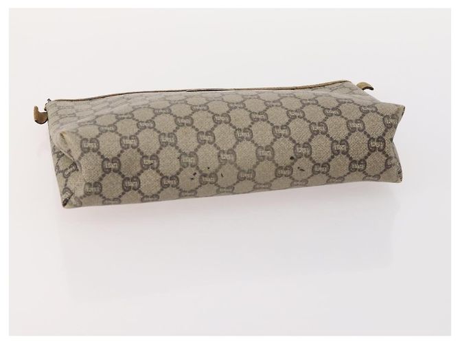 GUCCI GG Supreme Plus Borsa Clutch Sherry Line PVC 3 Set Nero Beige Auth 166799 - vista 12