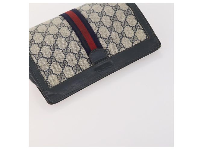 GUCCI GG Supreme Plus Borsa Clutch Sherry Line PVC 3 Set Nero Beige Auth 166799 - vista 17