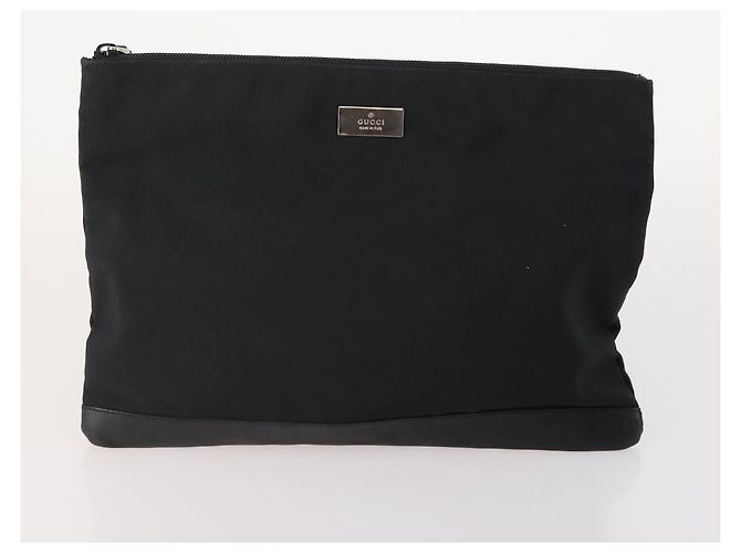 GUCCI GG Supreme Plus Borsa Clutch Sherry Line PVC 3 Set Nero Beige Auth 166799 - vista 2