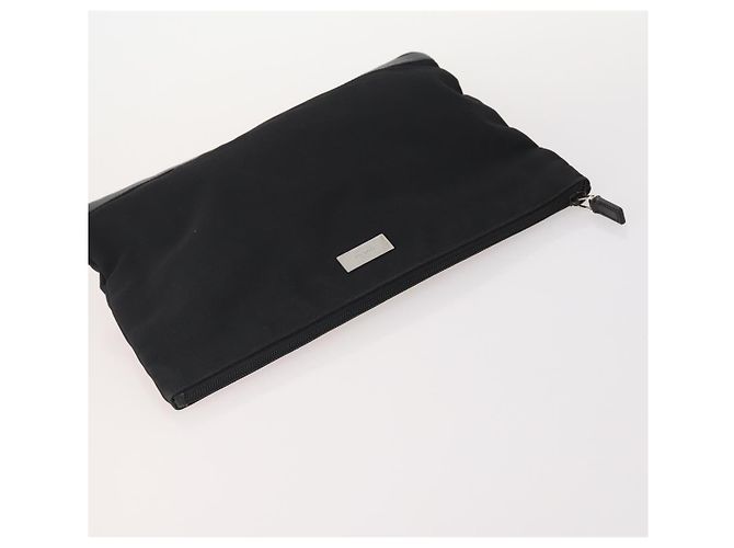 GUCCI GG Supreme Plus Borsa Clutch Sherry Line PVC 3 Set Nero Beige Auth 166799 - vista 5