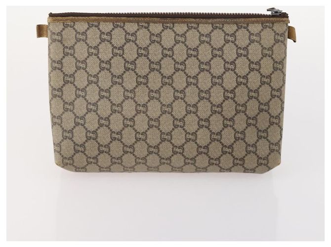 GUCCI GG Supreme Plus Borsa Clutch Sherry Line PVC 3 Set Nero Beige Auth 166799 - vista 9