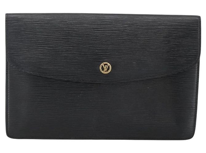 LOUIS VUITTON Clutch Epi Montaigne 27 Nero M52652 Auth LV ka3686 - vista 13