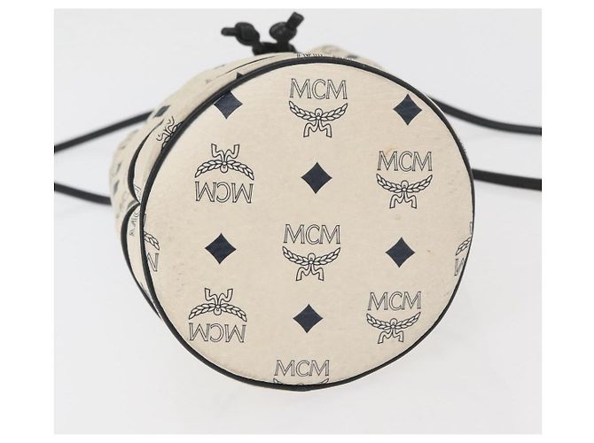 Borsa a spalla MCM Vicetos Logogram PVC Bianco Oro Auth INZ084 D'oro - vista 5