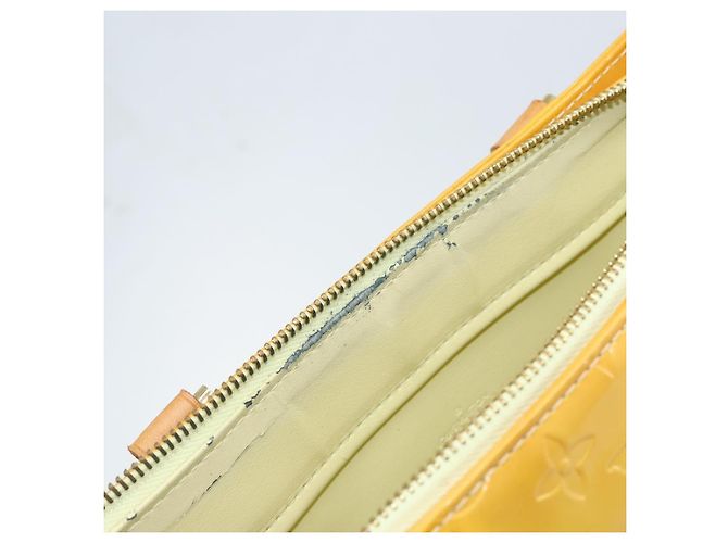 LOUIS VUITTON Borsa Tote Columbus Monogram Vernis Giallo Lime M91047 Auth AMZ001 D'oro - vista 10