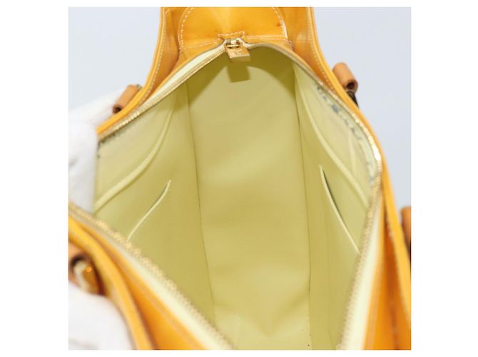 LOUIS VUITTON Borsa Tote Columbus Monogram Vernis Giallo Lime M91047 Auth AMZ001 D'oro - vista 20