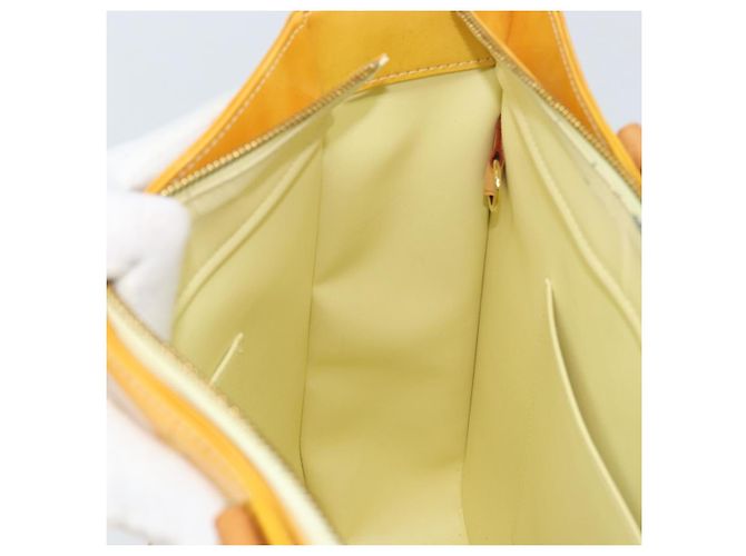 LOUIS VUITTON Borsa Tote Columbus Monogram Vernis Giallo Lime M91047 Auth AMZ001 D'oro - vista 21