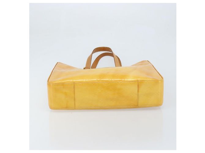 LOUIS VUITTON Borsa Tote Columbus Monogram Vernis Giallo Lime M91047 Auth AMZ001 D'oro - vista 5