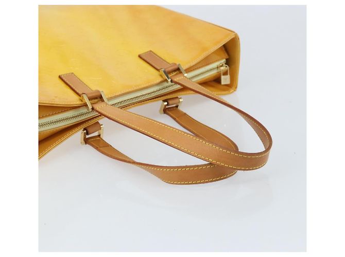 LOUIS VUITTON Borsa Tote Columbus Monogram Vernis Giallo Lime M91047 Auth AMZ001 D'oro - vista 7