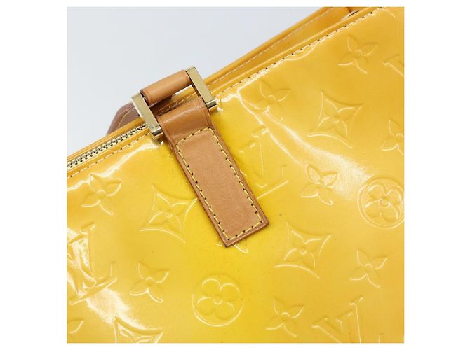LOUIS VUITTON Borsa Tote Columbus Monogram Vernis Giallo Lime M91047 Auth AMZ001 D'oro - vista 9
