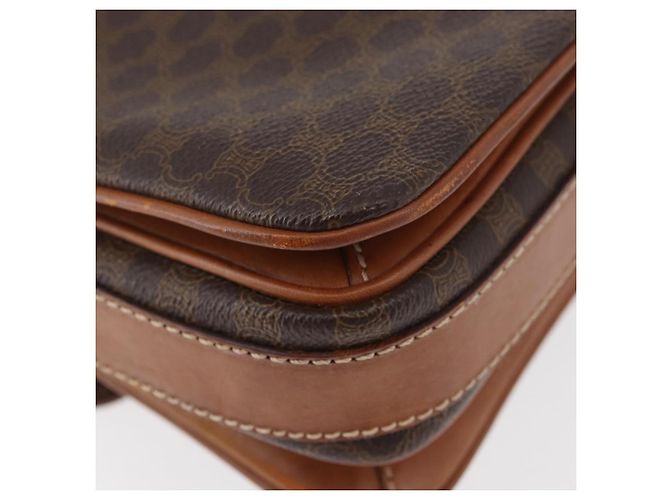 Céline Borsa a Spalla in Tela Macadam CELINE in Pelle PVC Marrone Oro Auth ka3754 D'oro - vista 15