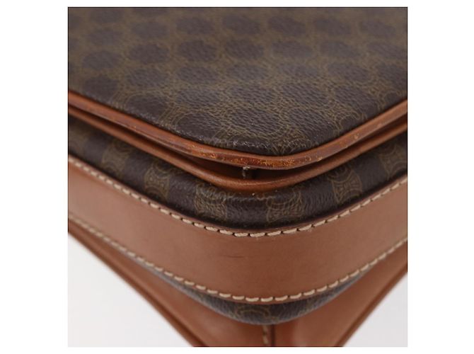 Céline Borsa a Spalla in Tela Macadam CELINE in Pelle PVC Marrone Oro Auth ka3754 D'oro - vista 16