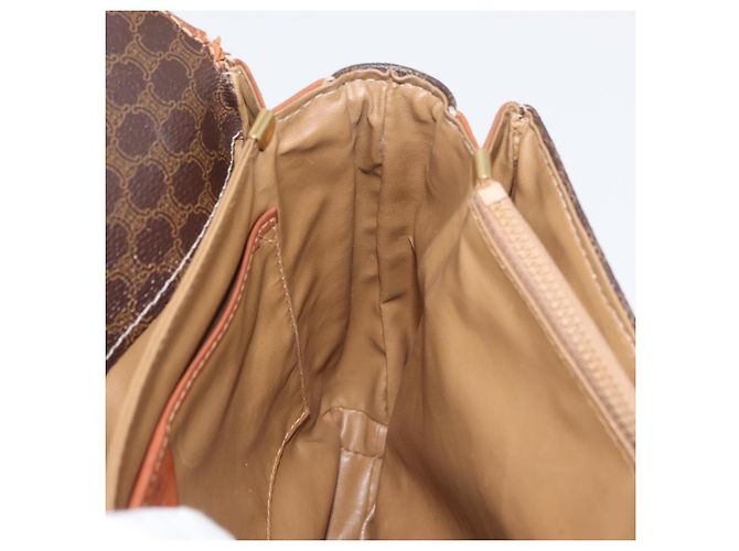 Céline Borsa a Spalla in Tela Macadam CELINE in Pelle PVC Marrone Oro Auth ka3754 D'oro - vista 20